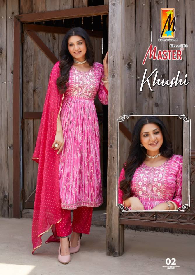 Khushi By Master Naira Cut Rayon Printed Kurti With Bottom Dupatta Wholesalers In Delhi
